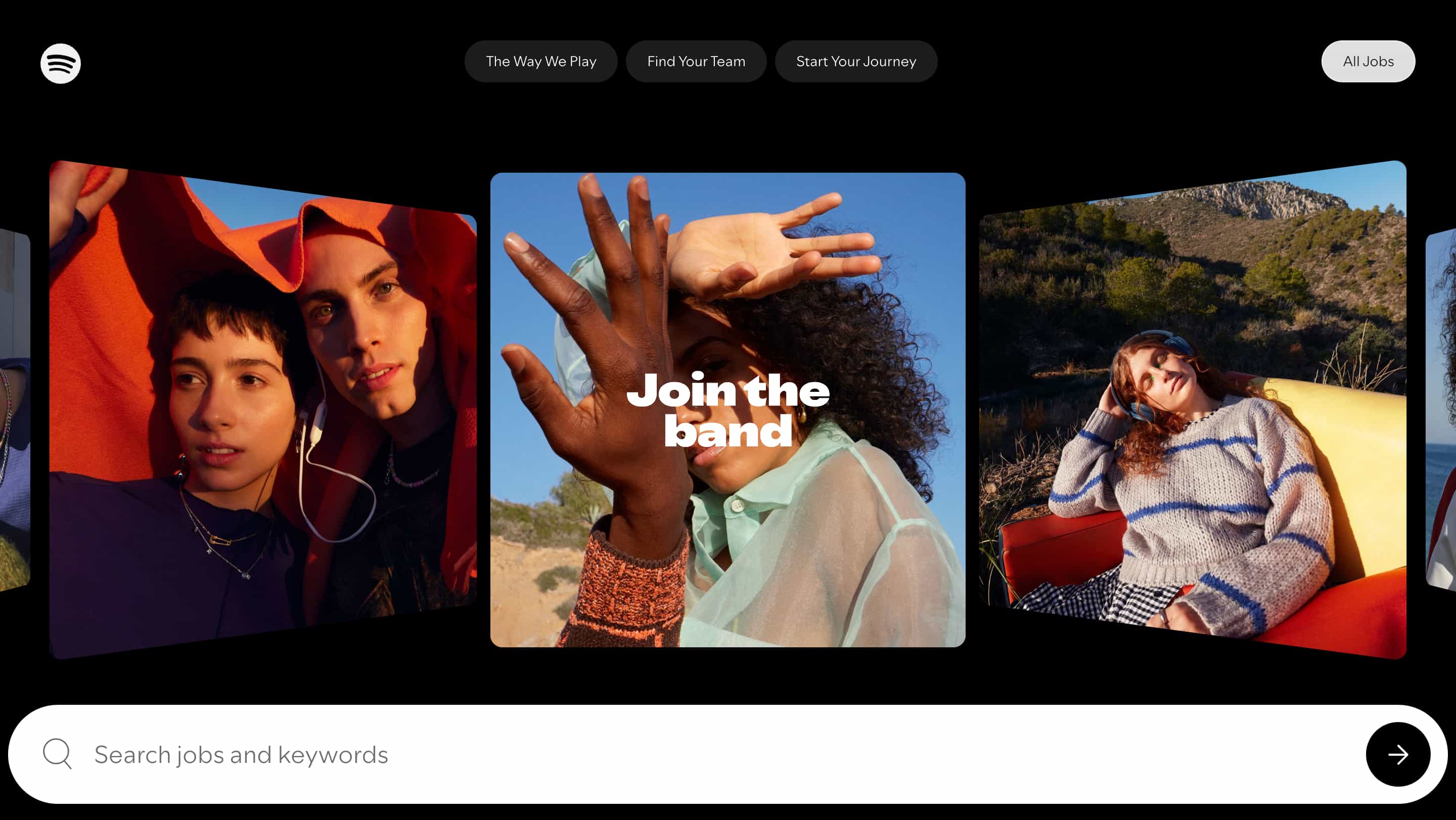 Spotify career page