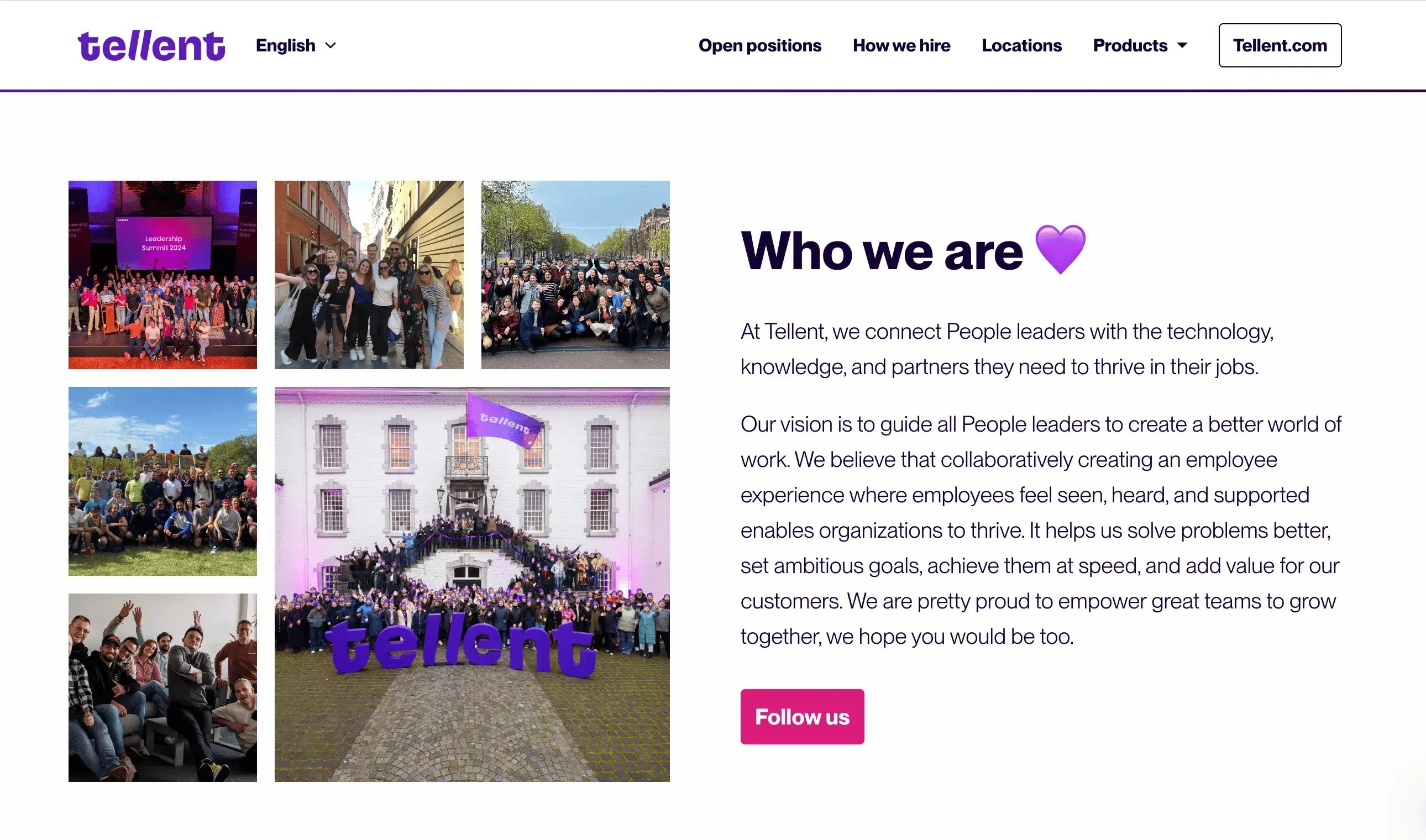Tellent Careers page screenshot