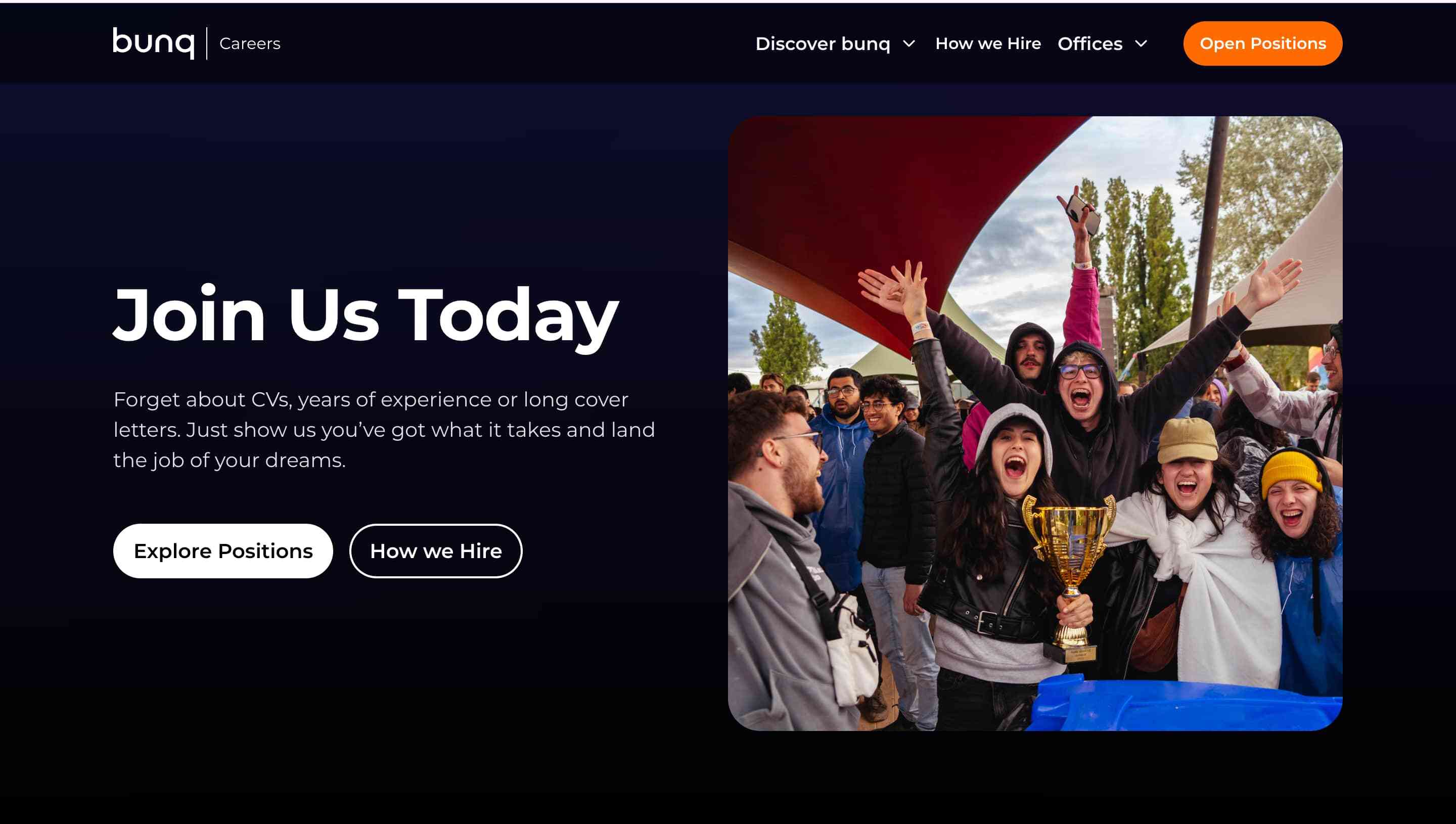 bunq career page